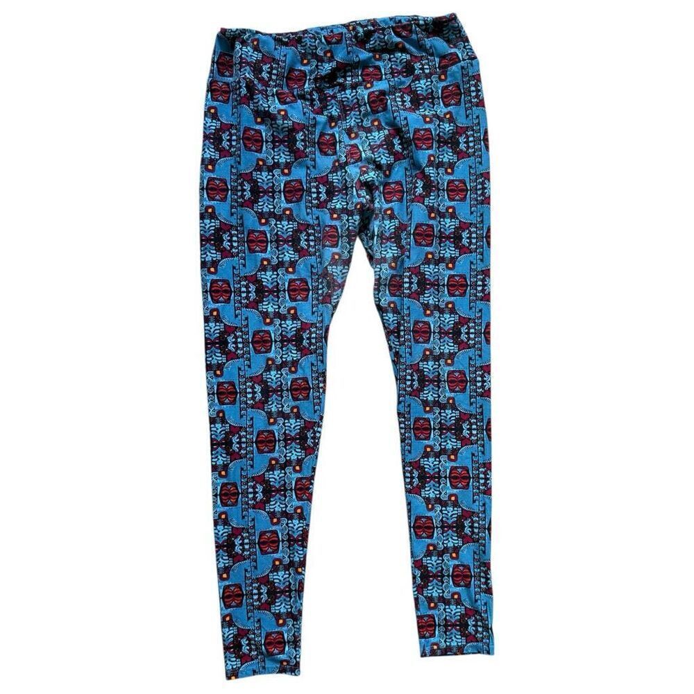 Womens Lularoe Wild Trojan Horse Allover Print Leggings in Tall & Curvy - Sz TC